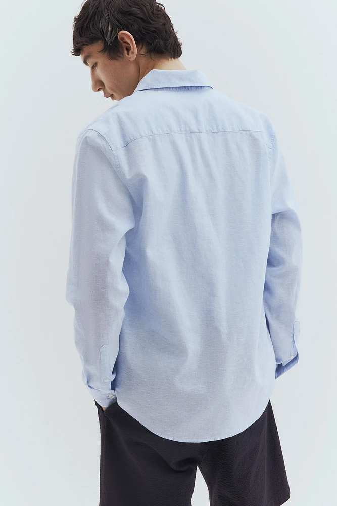 Regular-Fit Linen-Blend Shirt