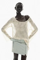 Asymmetric-hem Chiffon Top