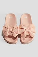 Bow-Detail Pool Slide Shoes