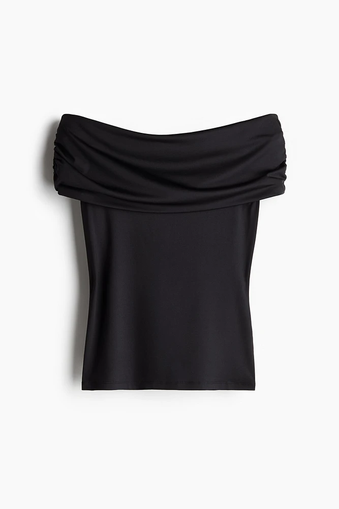 Gathered off-the-shoulder top