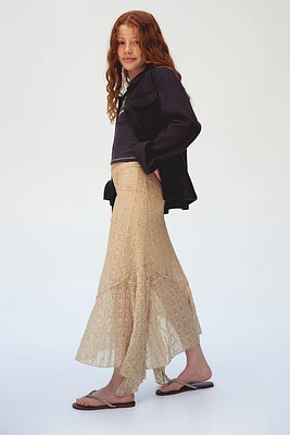 Asymmetric Lace-look Skirt