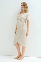 MAMA Crinkled Wrap Dress