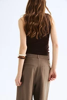 Wide-Leg Linen-Blend Pants