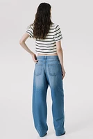 Tie-Detail Rib-Knit Top