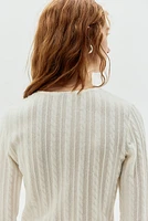 Cable-Knit-Look Cardigan