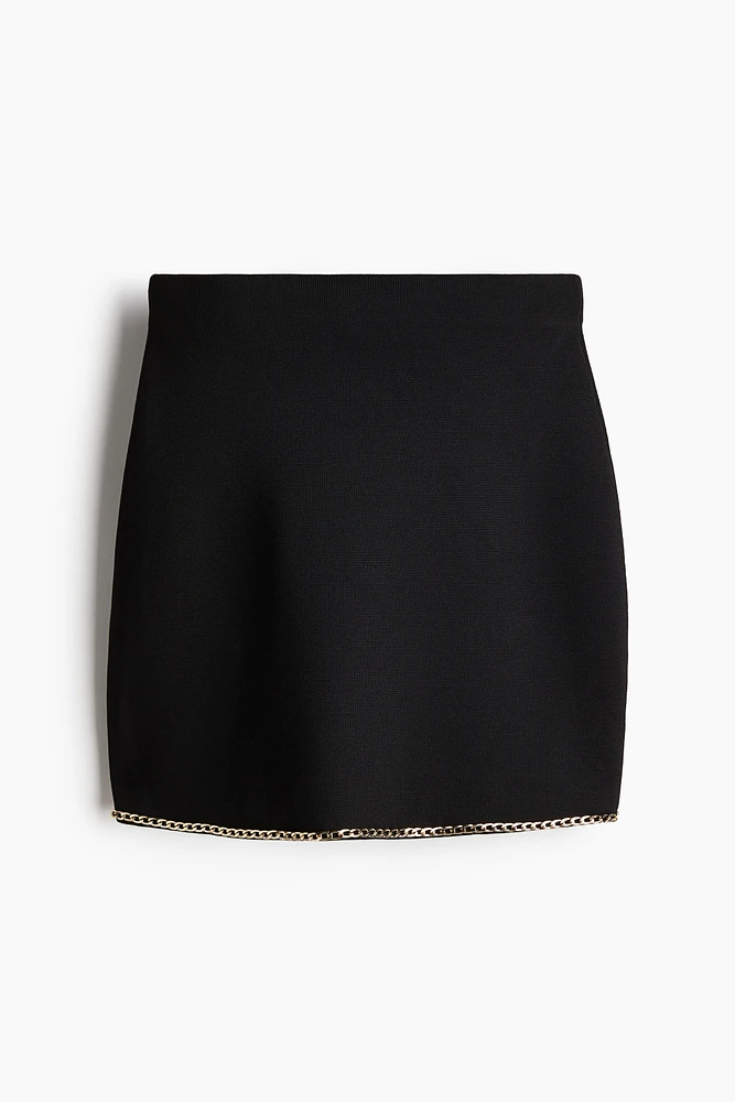 Chain-Detail Knit Skirt