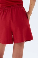 Linen-Blend Drawstring Shorts