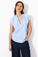 Band-Collar Blouse