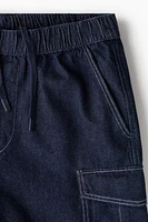 Loose Denim Cargo Shorts