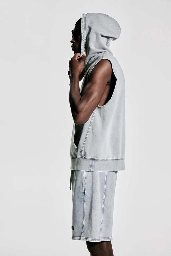 Loose-Fit Sleeveless Sports Hoodie