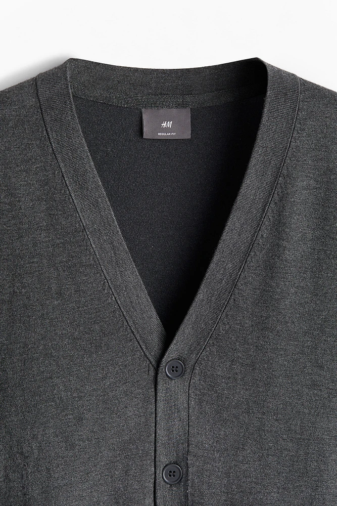 Regular Fit Fine-Knit Cardigan