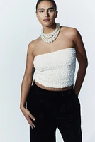 Sequined Bandeau Top