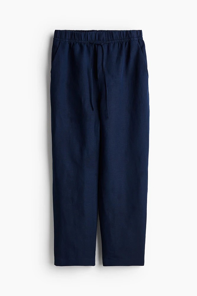 Linen-blend Tapered Pants