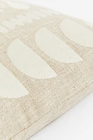 Embroidered Linen-blend Cushion Cover