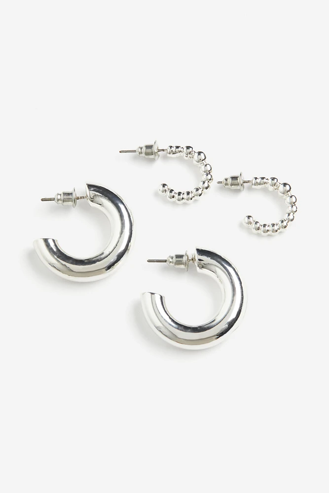 2 Pairs Hoop Earrings