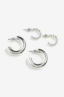 2 Pairs Hoop Earrings