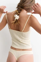 Lot de 2 culottes tanga en pointelle