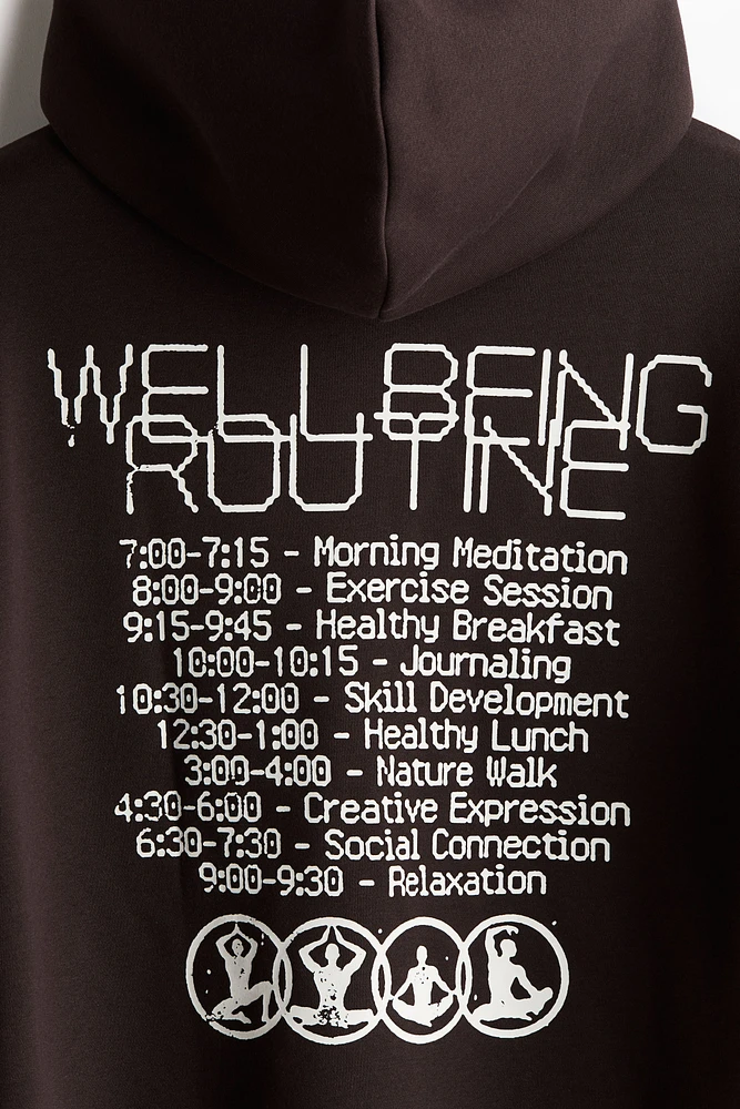 Loose Fit Printed Hoodie