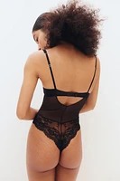 Padded-Cup Lace Bodysuit