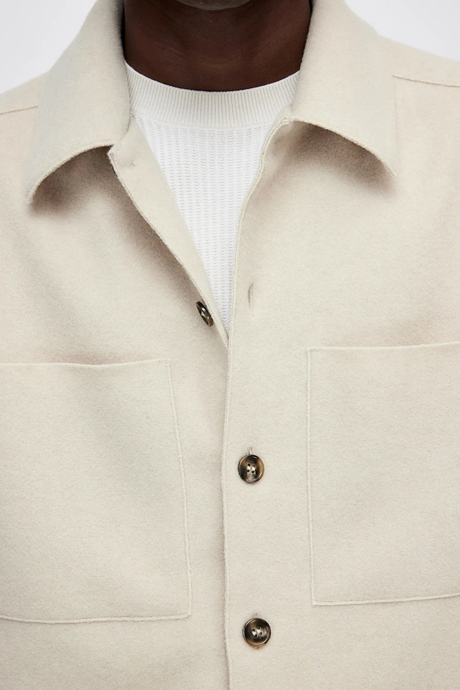 Regular Fit Wool-Blend Overshirt