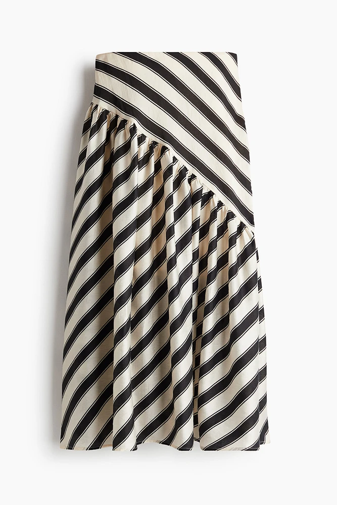 Draped Lyocell-blend Skirt