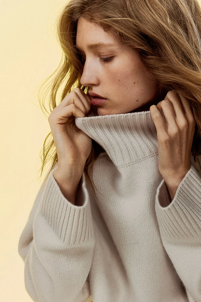 Cashmere-blend Mock Turtleneck Sweater