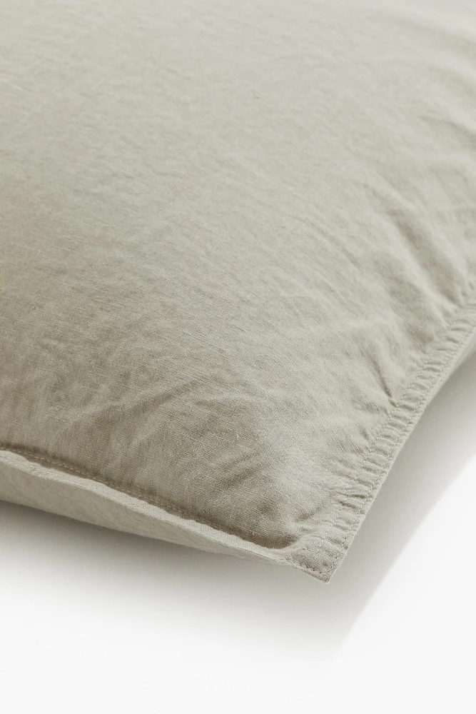 Washed Linen-blend Pillowcase