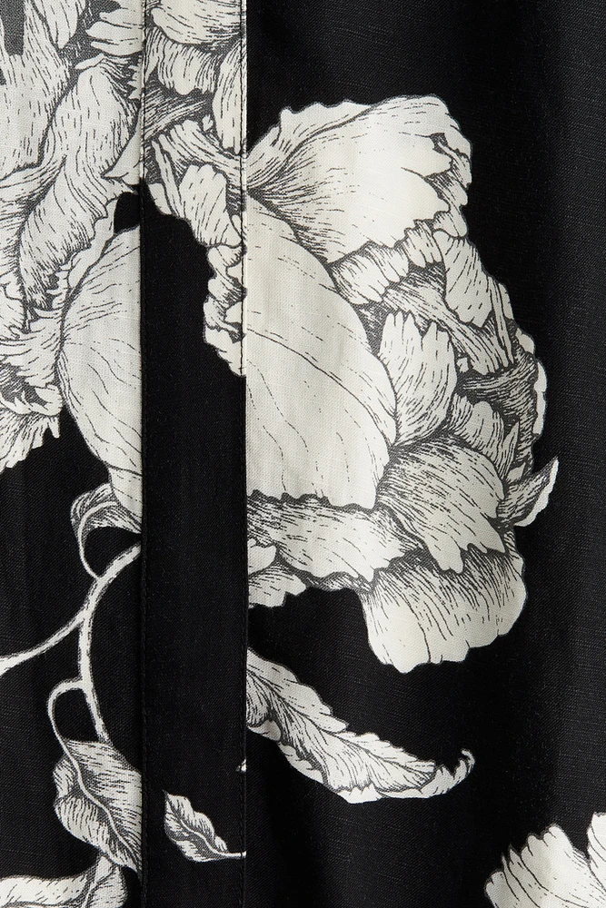 Robe en lin mélangé avec ceinture à nouer