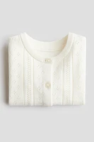Pattern-knit Cotton Cardigan