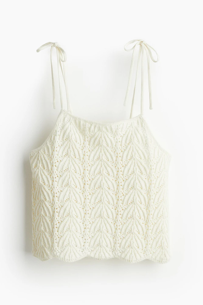 Pointelle-knit Top