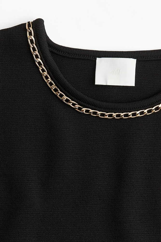 Chain-Detail Knit Top