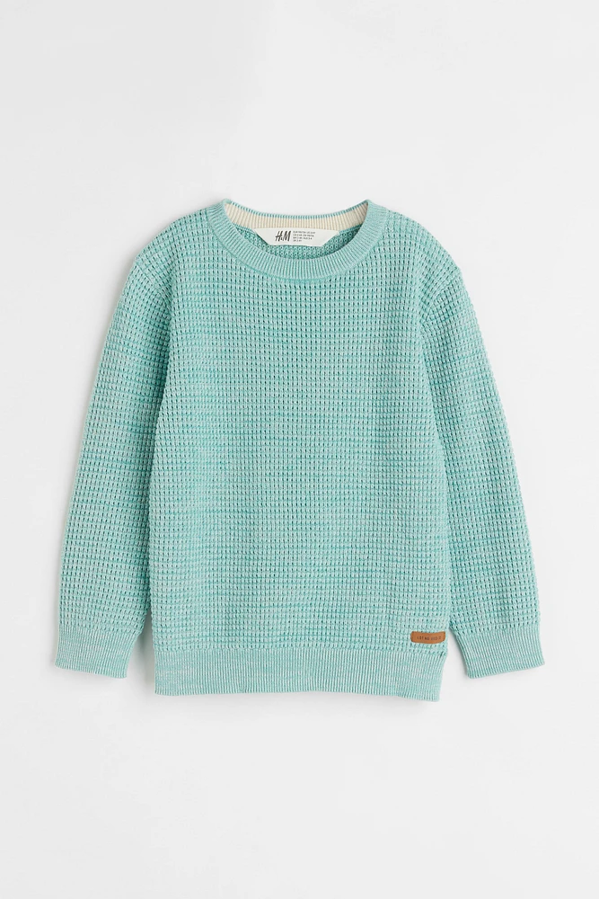 Waffle-knit Cotton Sweater