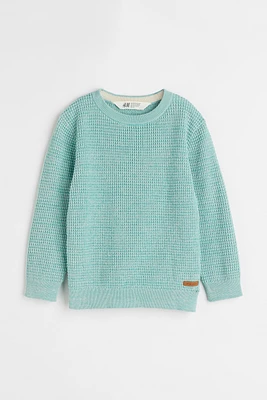 Waffle-knit Cotton Sweater