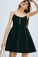 Tie-Detail Poplin Dress