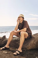 Cotton pyjama shirt and shorts