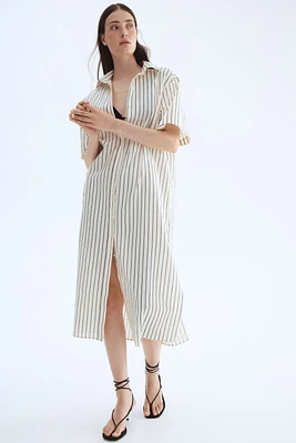 Robe chemisier en lin mélangé