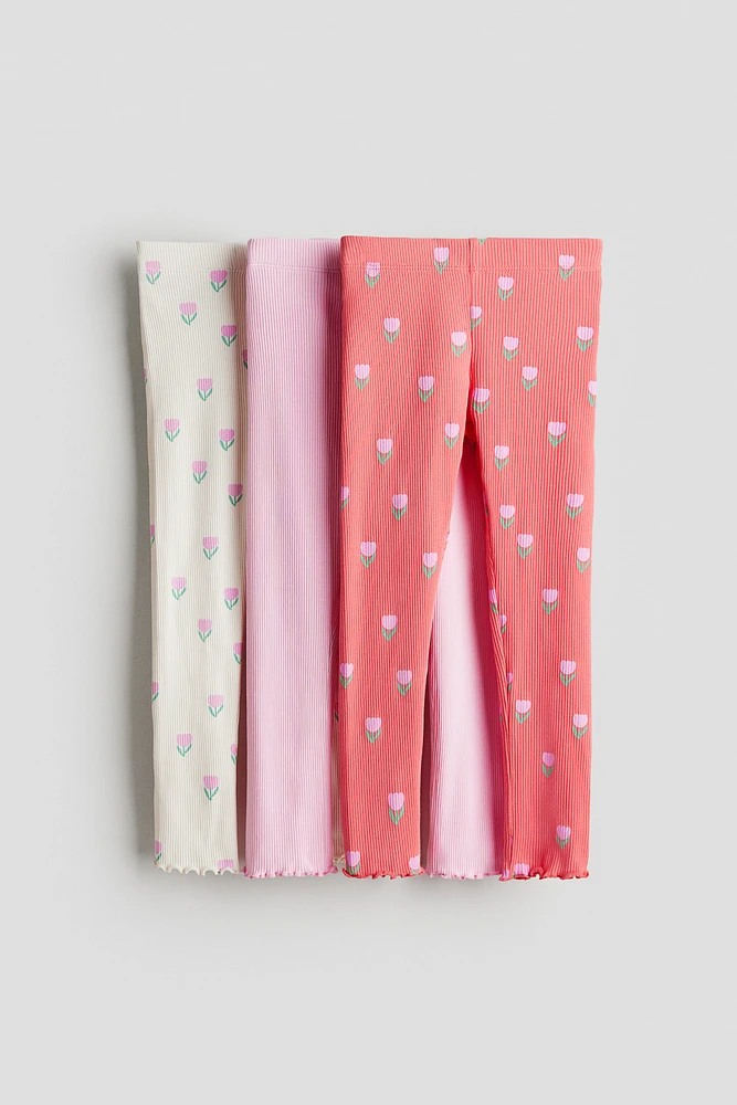 3-pack Ribbed Cotton Leggings