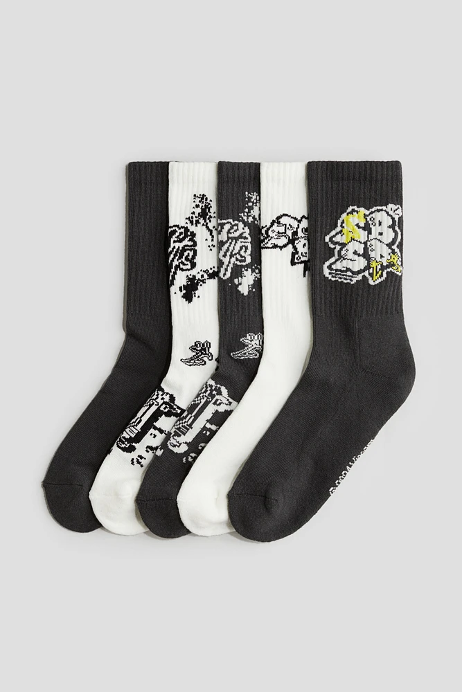 5-pack Intarsia-motif Socks