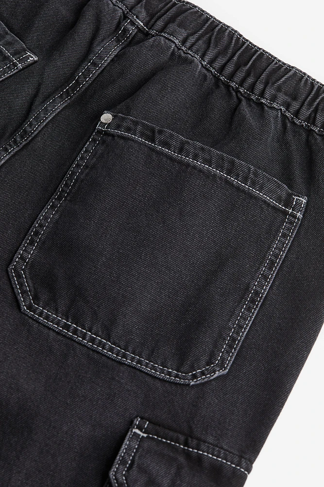 Loose Cargo Denim Joggers