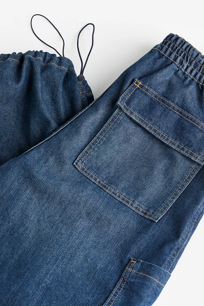 Denim Parachute Pants