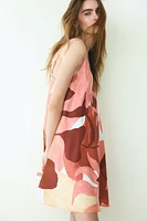 Linen-Blend Mini Dress