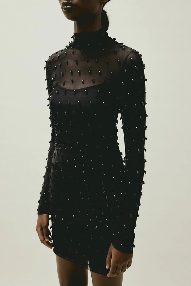 Sheer Beaded Dress