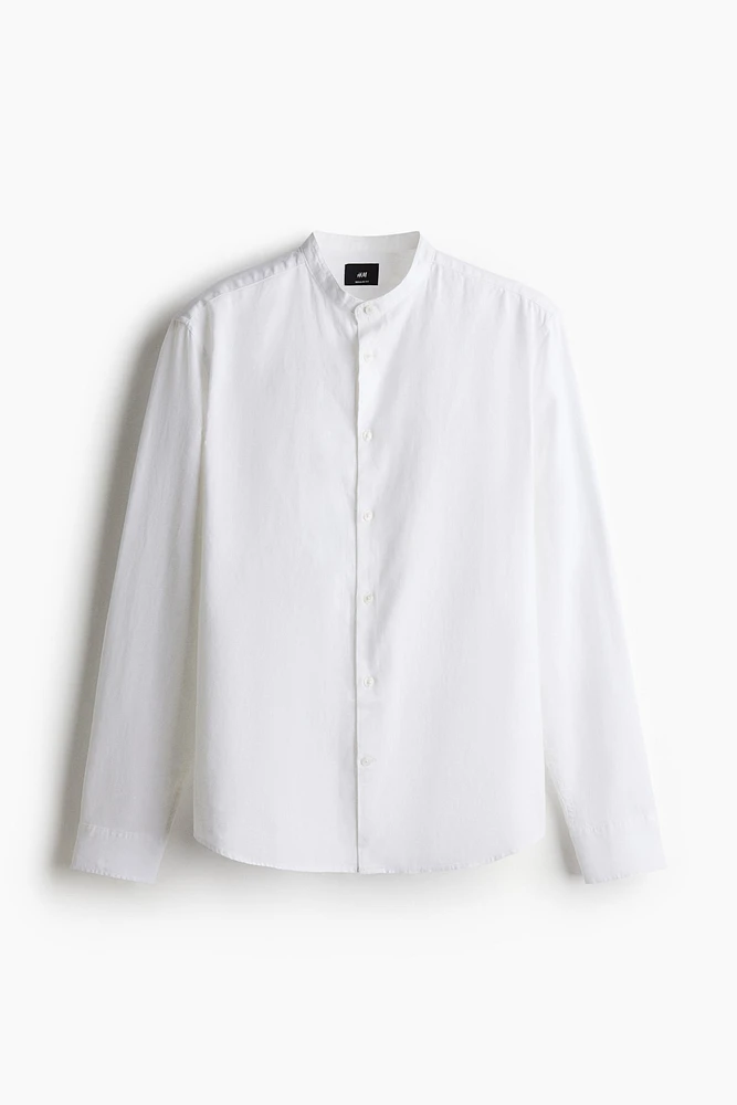 Regular-Fit Linen-Blend Shirt