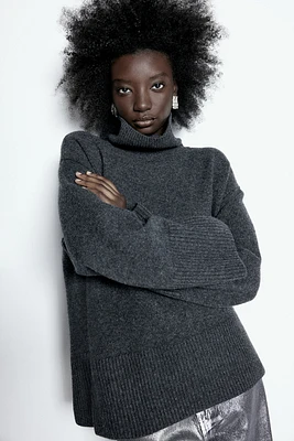 Cashmere-Blend Turtleneck Sweater