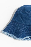 Frayed-Edge Denim Bucket Hat