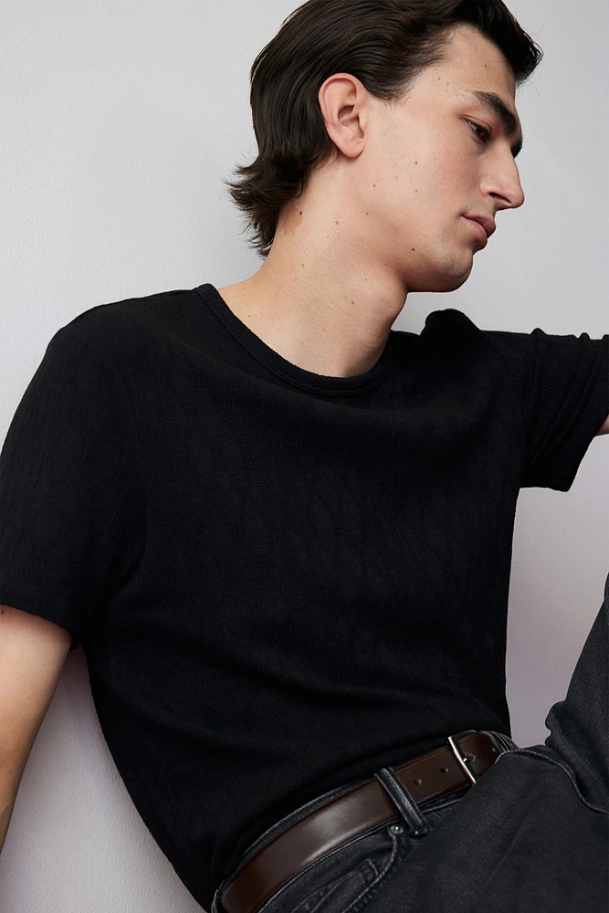 Slim-Fit Textured T-Shirt