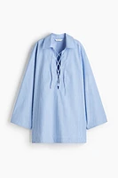Lace-Up Shirt Dress