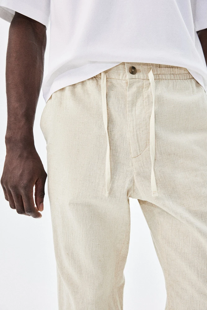 Pantalon coupe classique en lin mélangé
