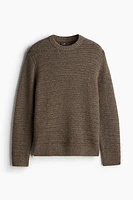 Regular Fit Wool-Blend Pointelle-Knit Sweater