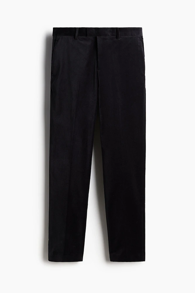 Slim Fit Cropped Velvet Pants